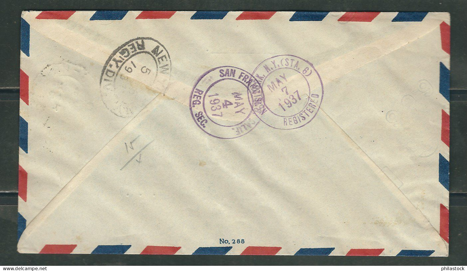 HONG-KONG 1932  1° Vol Hong-Kong San Francisco S/Lettre Recommandée Avec N° 130 - Covers & Documents