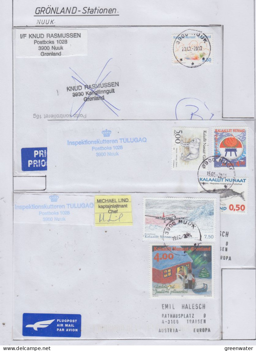 Greenland Station Nuuk  3 Covers  (GB155) - Estaciones Científicas Y Estaciones Del Ártico A La Deriva