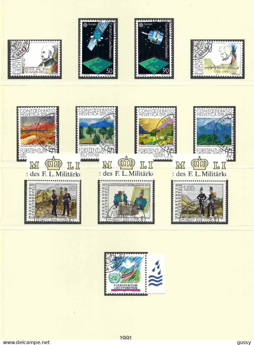 LIECHTENSTEIN  Ca.1990-92: Lot De Timbres Oblitérés PJ, TB Qualité - Used Stamps