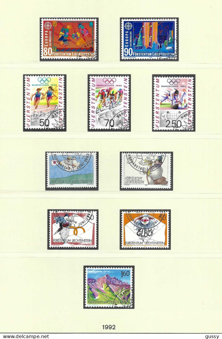 LIECHTENSTEIN  Ca.1990-92: Lot De Timbres Oblitérés PJ, TB Qualité - Used Stamps