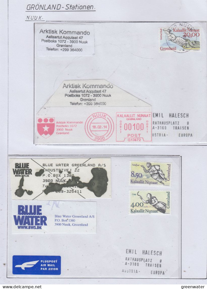 Greenland Station Nuuk  2 Covers  (GB155A) - Estaciones Científicas Y Estaciones Del Ártico A La Deriva