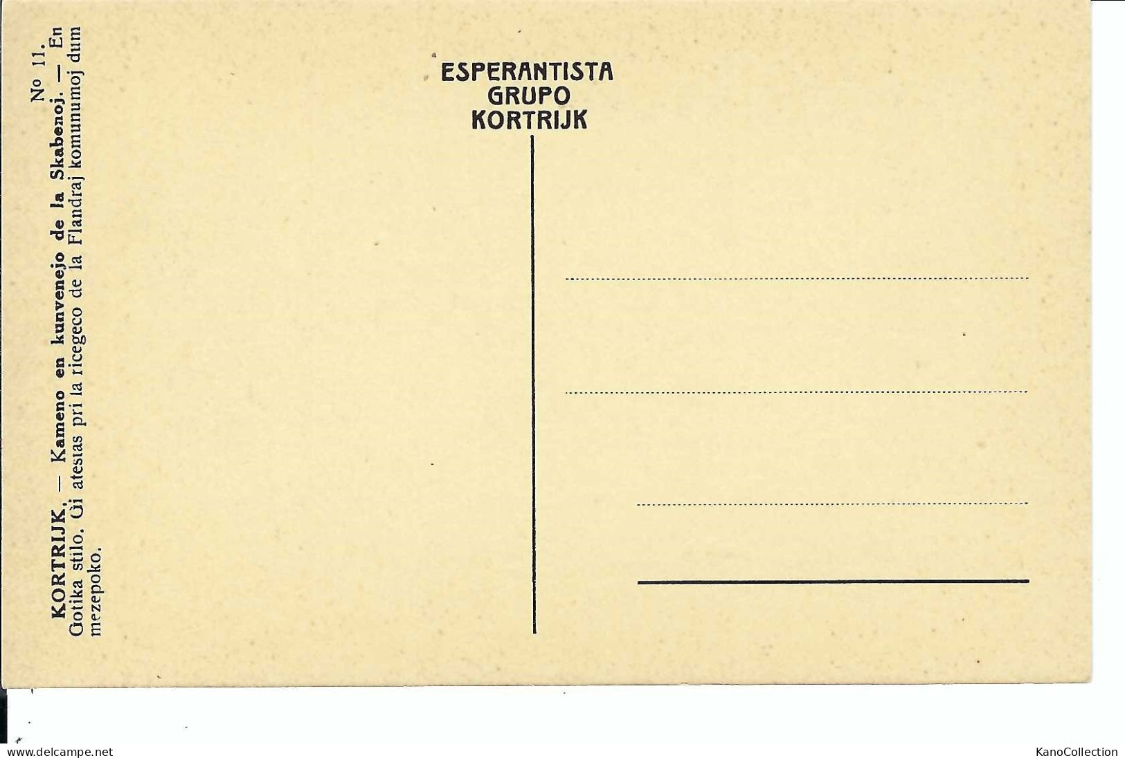 Kortrijk, Courtray, Kameno En Kunvenejo…Esperanto-Karte, „Esperanista Grupo Kortrijk“, Nicht Gelaufen - Esperanto
