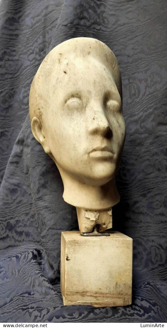 Scultura In Marmo Volto Di Donna -Woman's Face. - Stein & Marmor