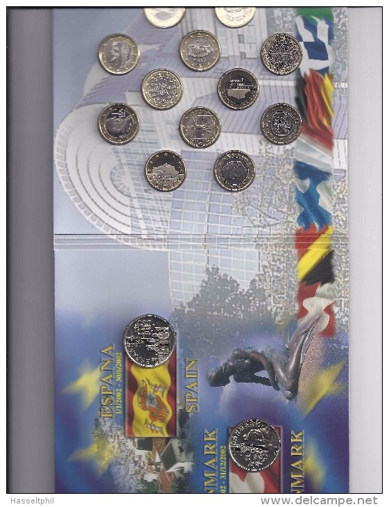 EURO PRESIDENCY SET 2002 - 12  Euromunten Van 1 Euro + 2 Penningen + CDrom - Bélgica