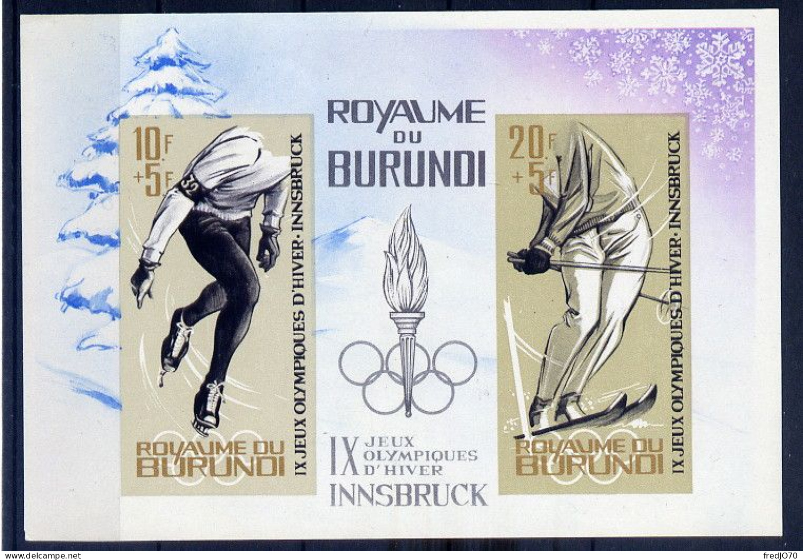 Burundi Bloc Non Dentelé Imperf JO 64 ** - Winter 1964: Innsbruck