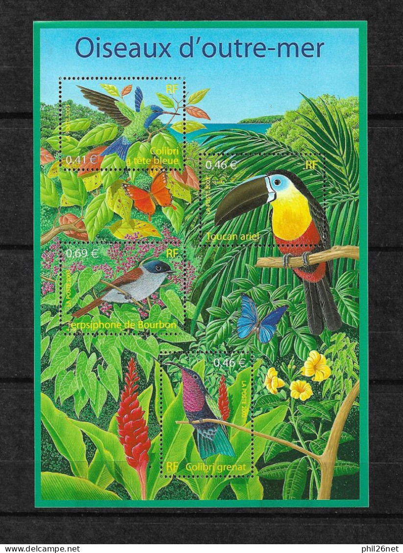 France Bloc N°56  Oiseaux Ibis Ara Toucans  Neuf * *TB Jamais Plié Voir Scan Soldé Au Prix De La Poste En  2003 - Cuckoos & Turacos