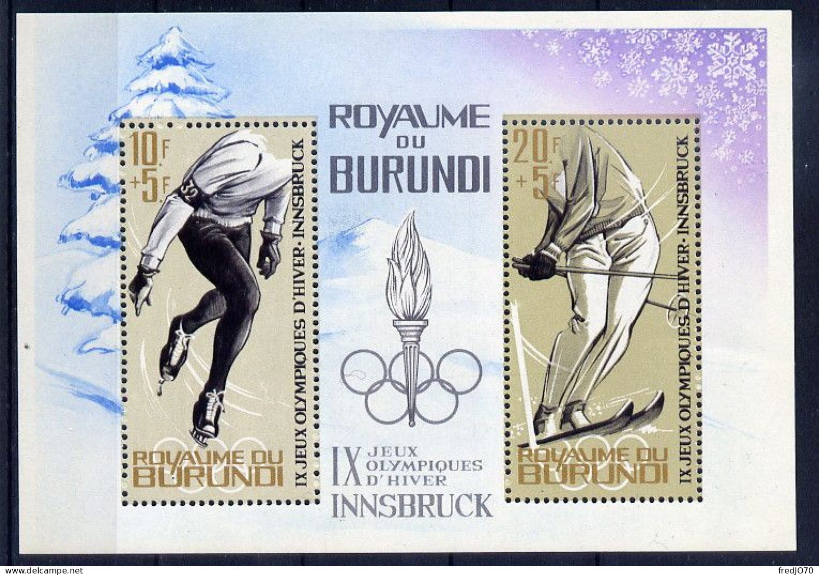 Burundi Bloc JO 64 ** - Hiver 1964: Innsbruck