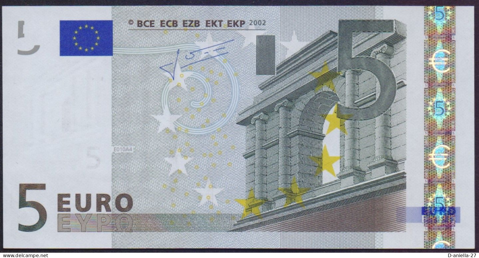 Slowenien, H / E010 - A4, 5x 00000...., Perfekt Unc. - 5 Euro