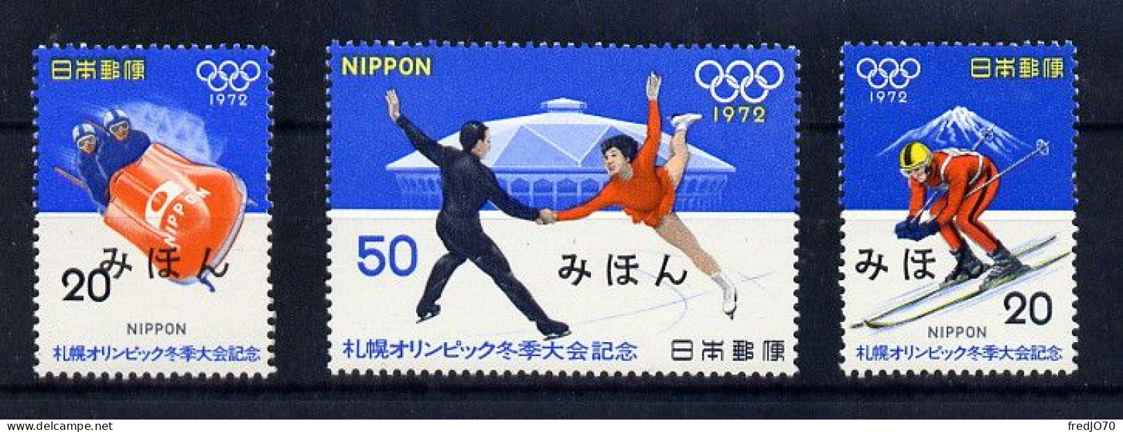 Japon Série Complète Surch. Ovpt "mihon" JO 72 ** - Invierno 1972: Sapporo
