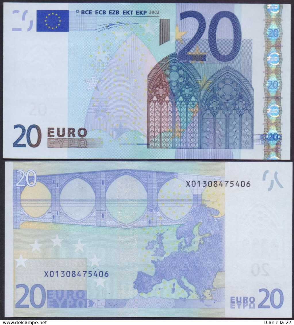 Deutschland, 20 €uro X / P001-B4, Duisenberg, Perfekt Unc. - 20 Euro