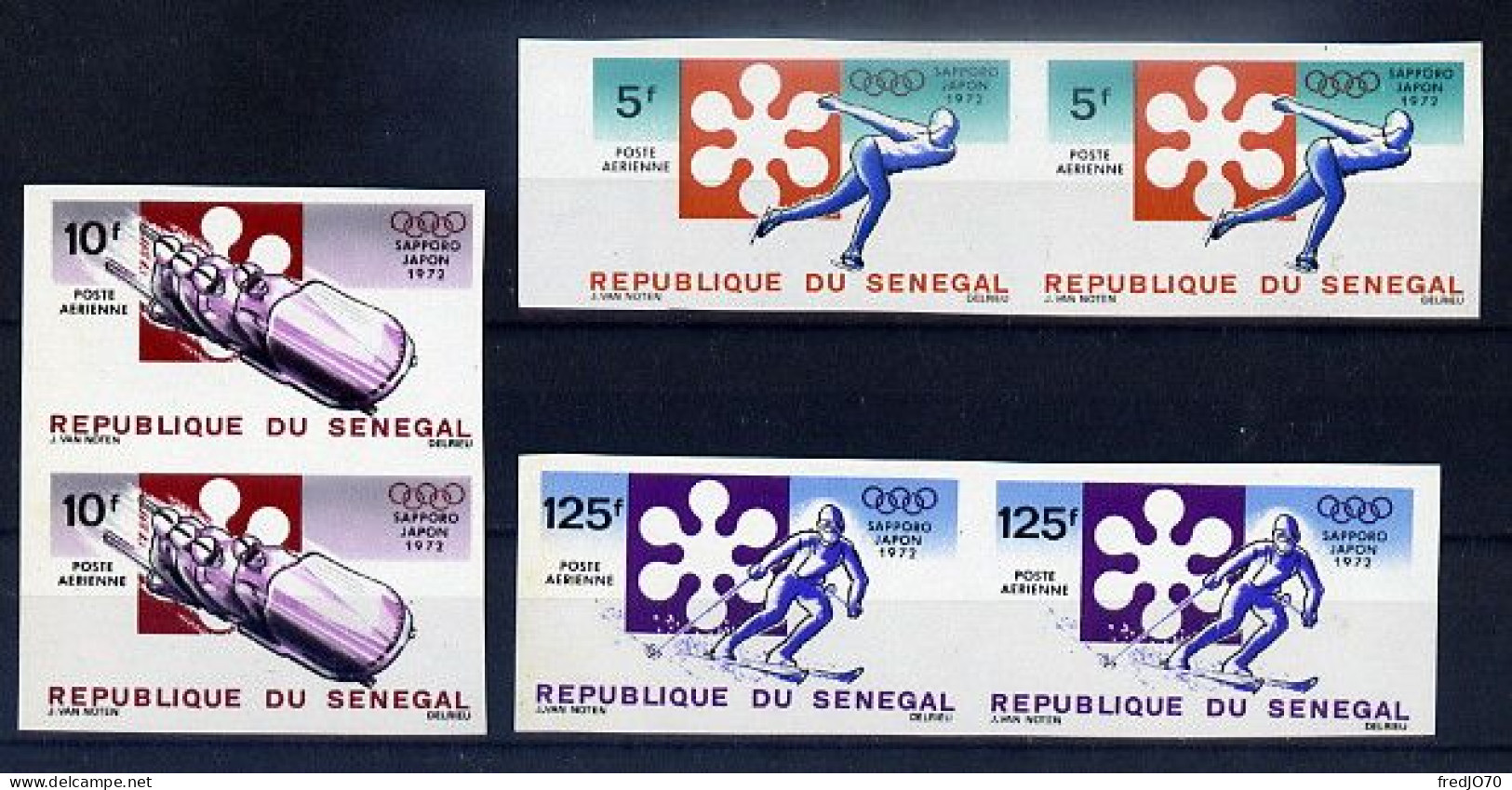 Senegal Série Complète Paires Non Dentelé Imperf JO 72 ** - Winter 1972: Sapporo