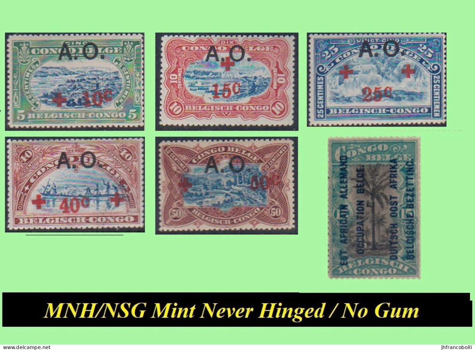 1918  RUANDA-URUNDI MNH/NSG RU 036/041  SMALL SELECTION (6 Stamps) WITH A O [AFRIQUE OCCIDENTALE] OVERPRINTS / RED CROSS - Ongebruikt