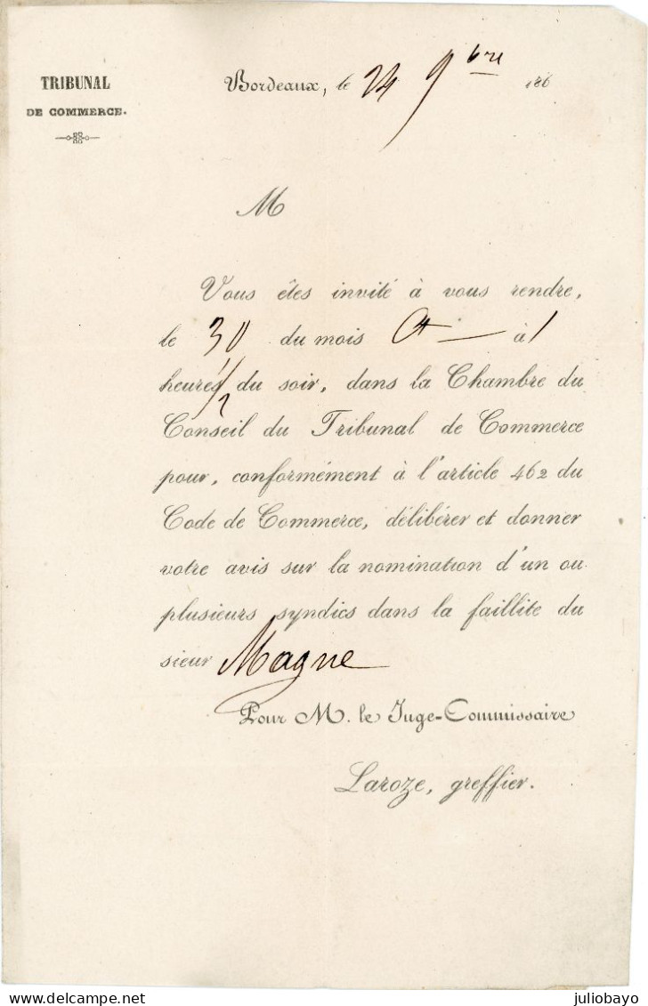 24 Novembre 1860 Taxe N°2A TTB SUP Sur Lac De Bordeaux Vers Bordeaux - 1960-.... Cartas & Documentos