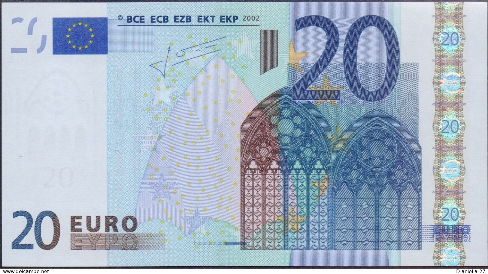 Slowenien, 20 €uro H / E003-B1, Trichet, Perfekt Unc. - 20 Euro