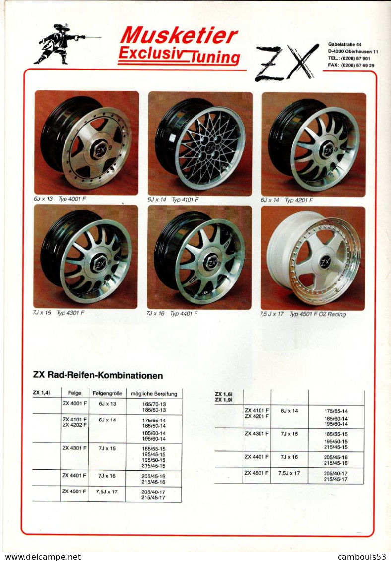 Citroën ZX Catalogue De Tuning En Allemand Deutsch. - Automobil