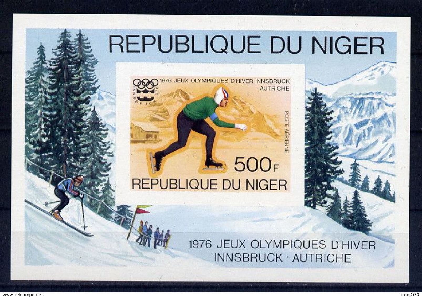 Niger Bloc Non Dentelé Imperf JO 76 ** - Winter 1976: Innsbruck