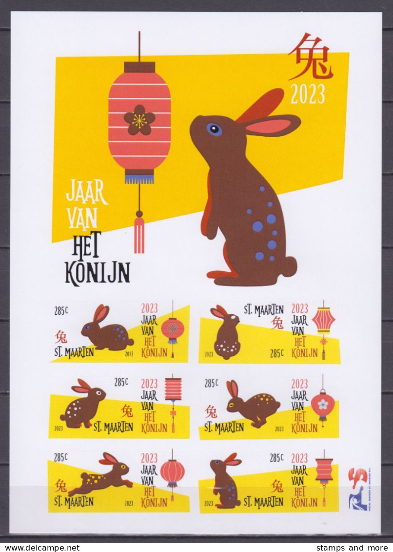 Sint Maarten 2023 NVPH Block 566 MNH YEAR OF THE RABBIT - Rabbits