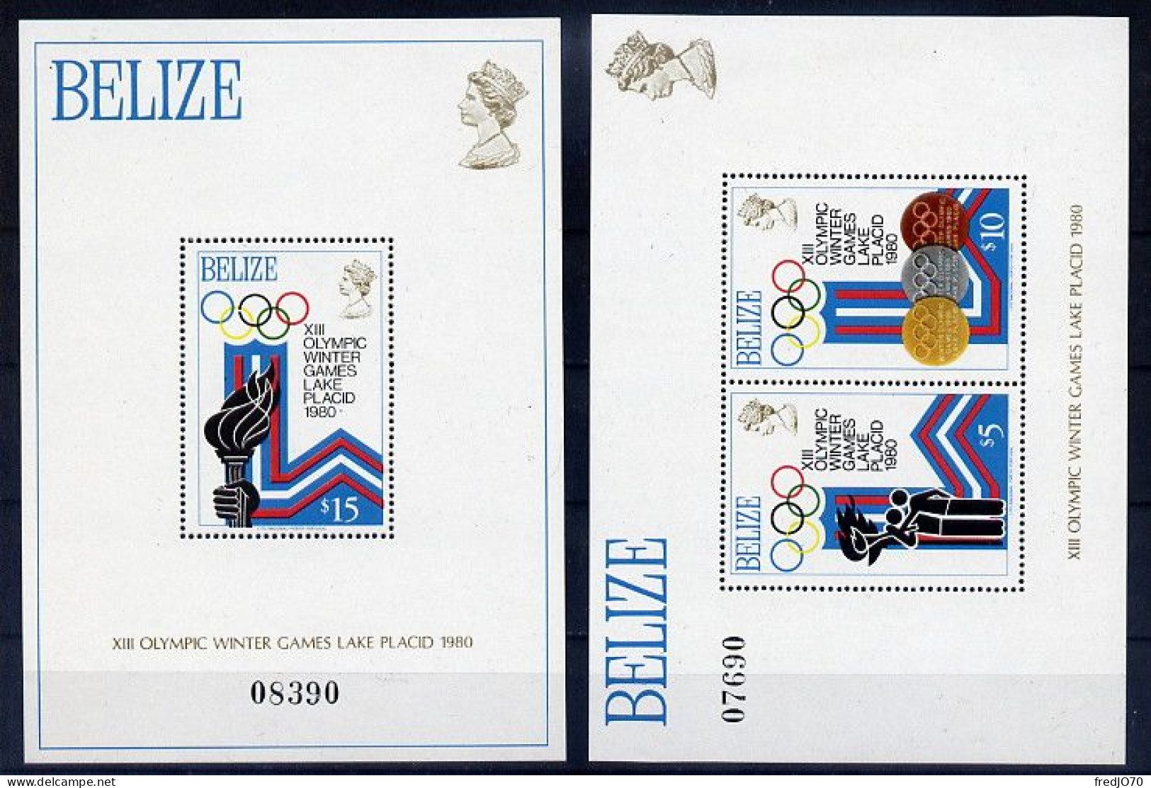 Belize Blocs JO 80 ** - Hiver 1980: Lake Placid