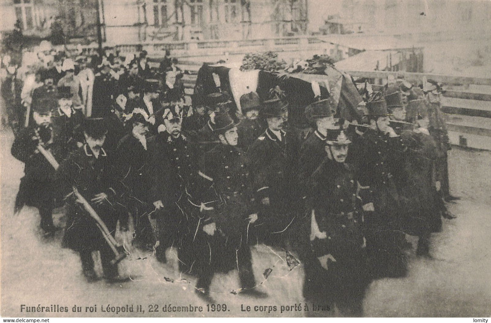 Belgique Bruxelles Funérailles Du Roi Leopold II 22 Décembre 1909 CPA Le Corps Porté à Bras - Fêtes, événements