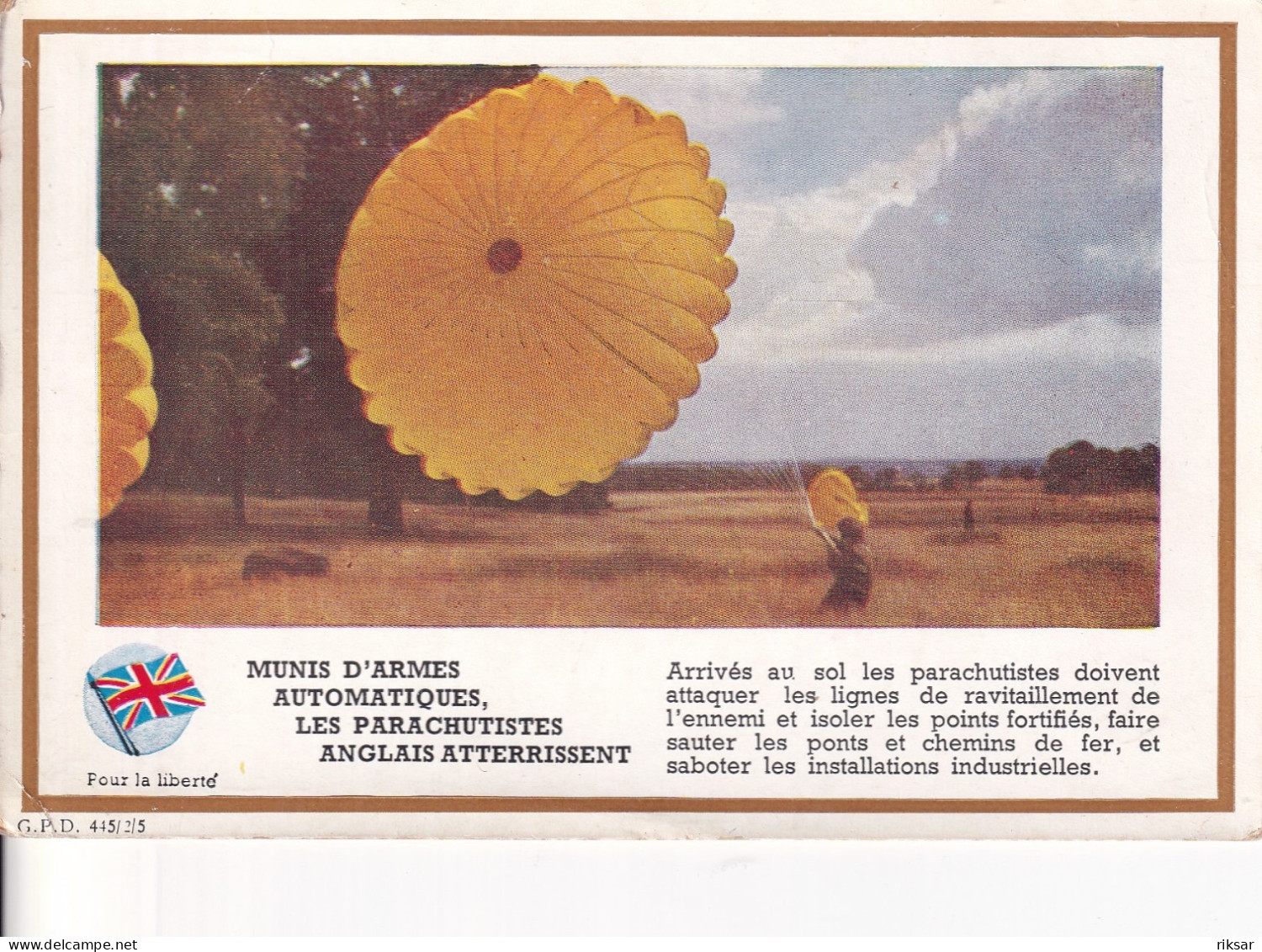 MILITAIRE(GUERRE 1939_45) PARACHUTISME - Parachutespringen