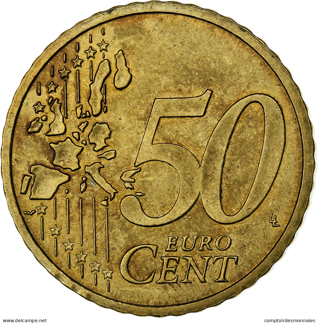 Union Européenne, 50 Euro Cent, Error Double Reverse Side, Laiton, SPL - Varietà E Curiosità