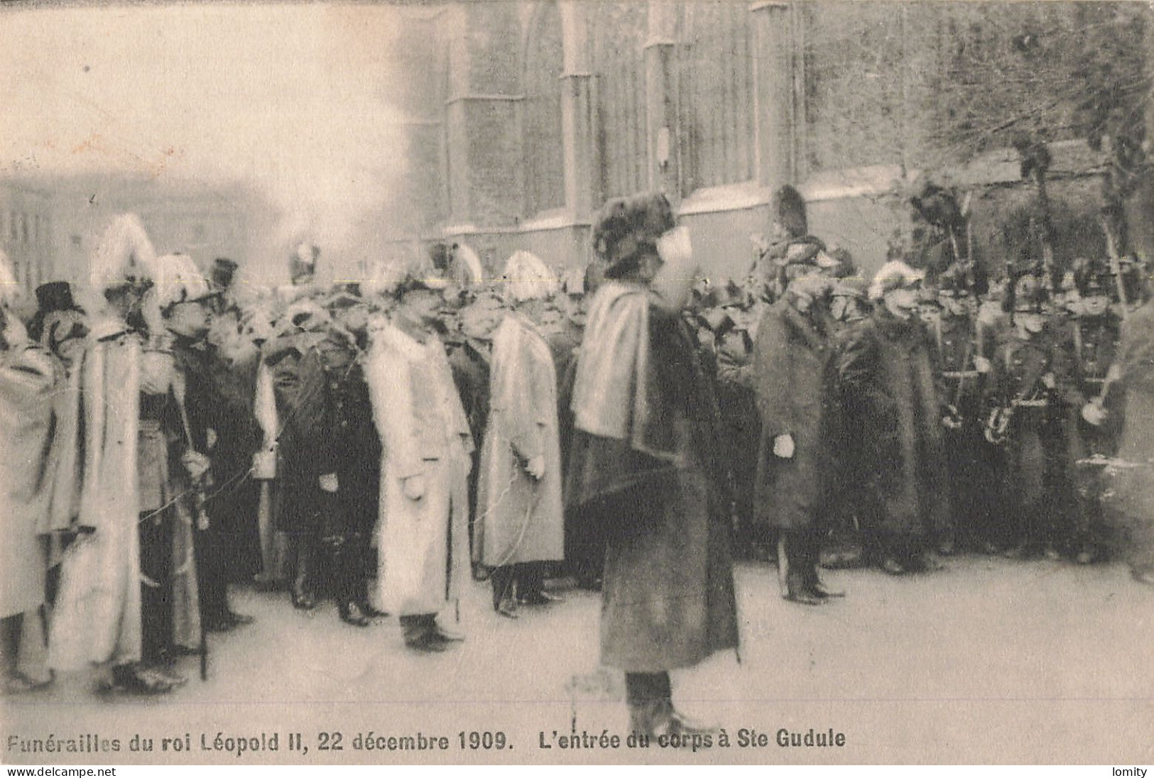 Belgique Bruxelles Funérailles Du Roi Leopold II 22 Décembre 1909 CPA Entrée Du Corps à Sainte Gudule - Fêtes, événements