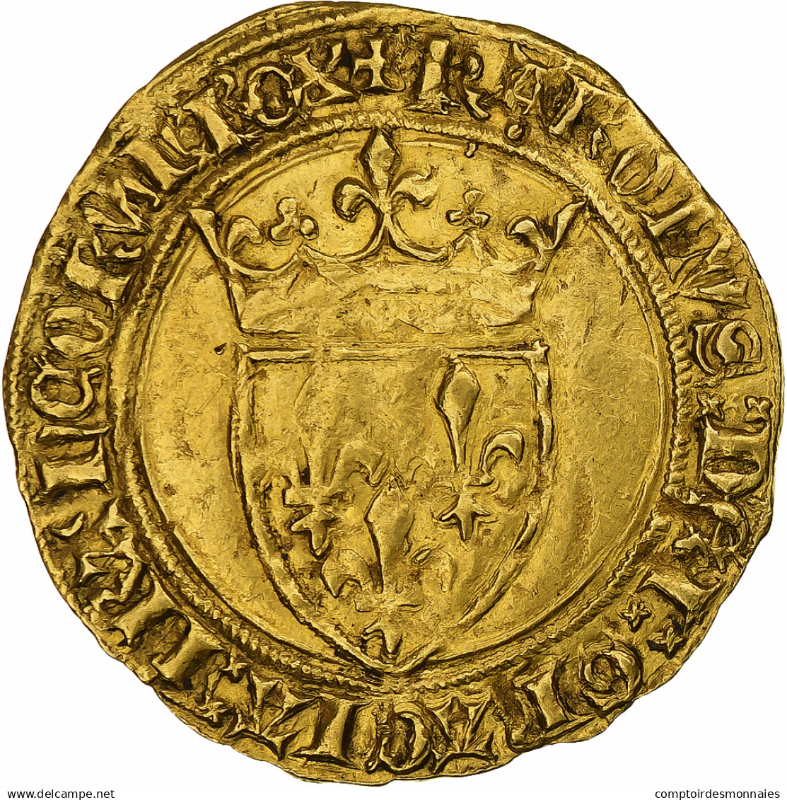 France, Charles VI, Écu D'or à La Couronne, Romans, Or, TTB, Duplessy:369 - 1380-1422 Karel VI De Waanzinnige