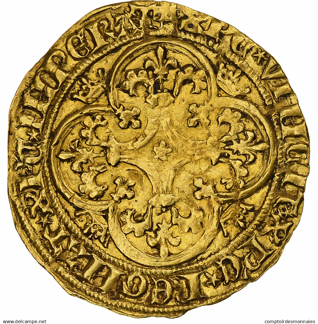 France, Charles VI, Écu D'or à La Couronne, Romans, Or, TTB, Duplessy:369 - 1380-1422 Carlos VI El Bien Amado