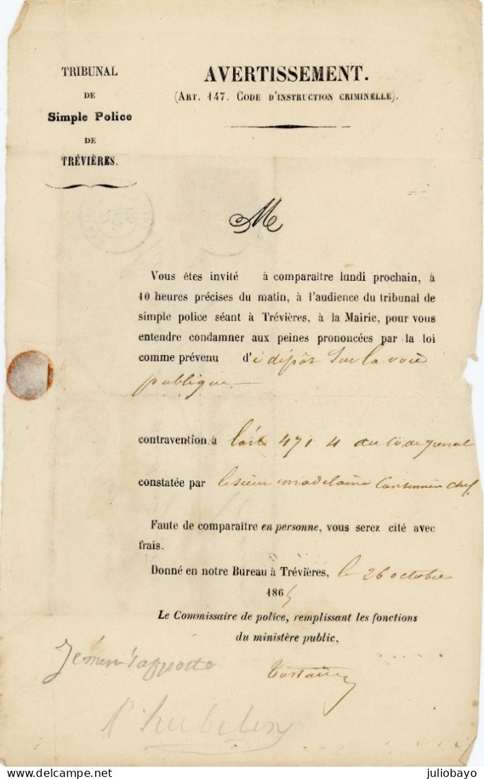 Lot de 4 LAC Trevière Calvados timbre taxe n°3 ET n°5