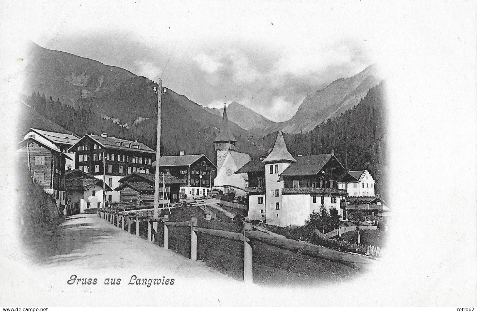 GRUSS AUS LANGWIES ► Dorfpartie Bei Der Kirche Ca.1900 - Langwies