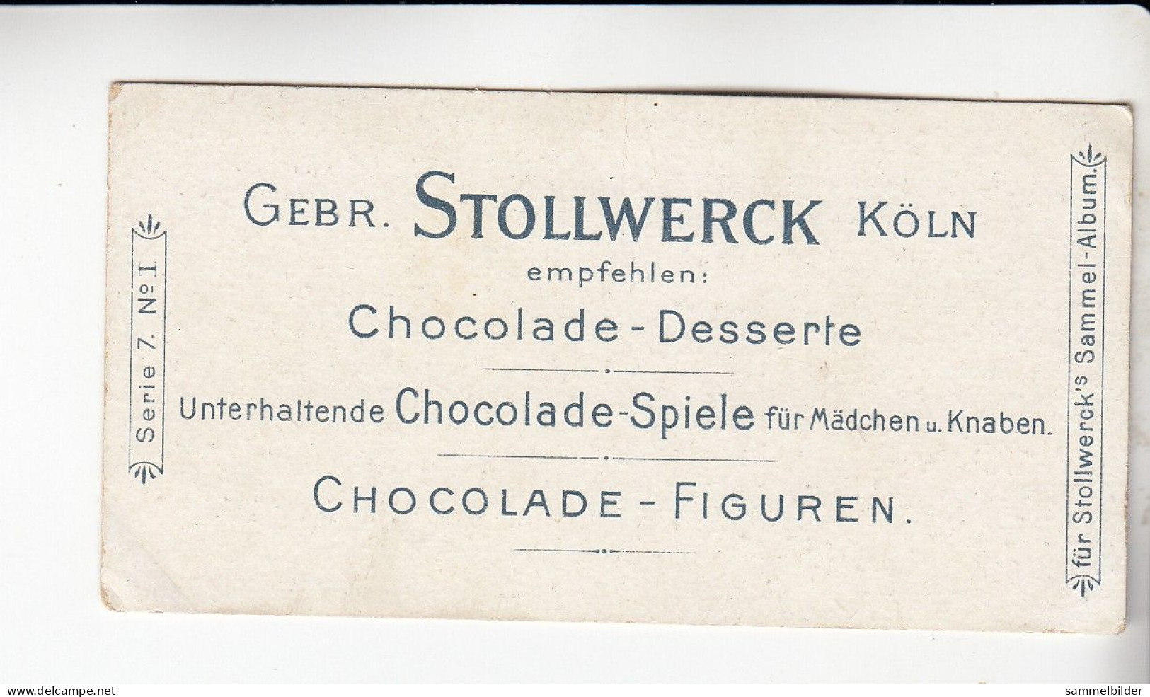 Stollwerck Album No 1  Kinderbilder  Kinder - Galanterie  Gruppe 7 #1 Von 1897 - Stollwerck