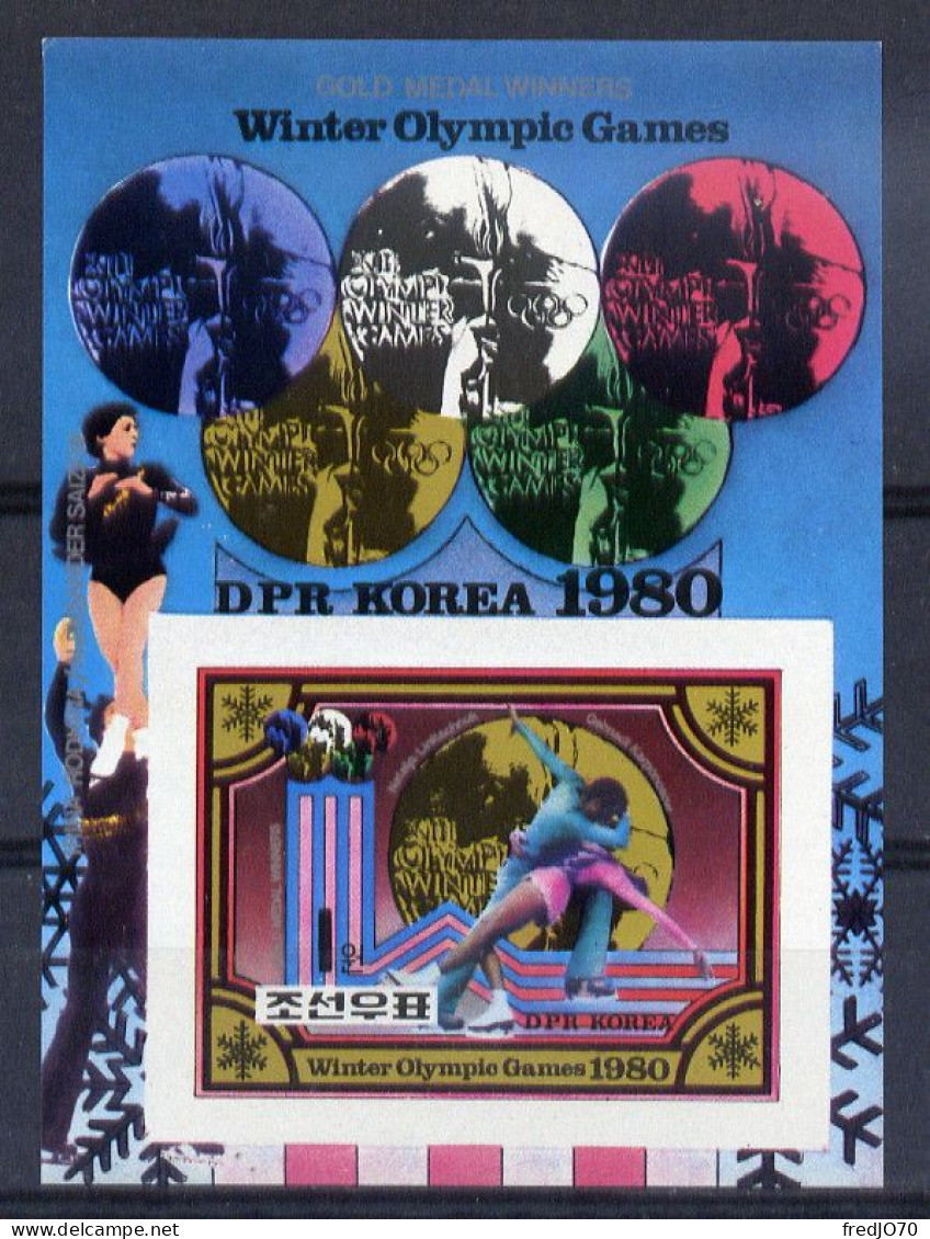 Corée Bloc Couple Non Dentelé Imperf JO 80 ** - Inverno1980: Lake Placid