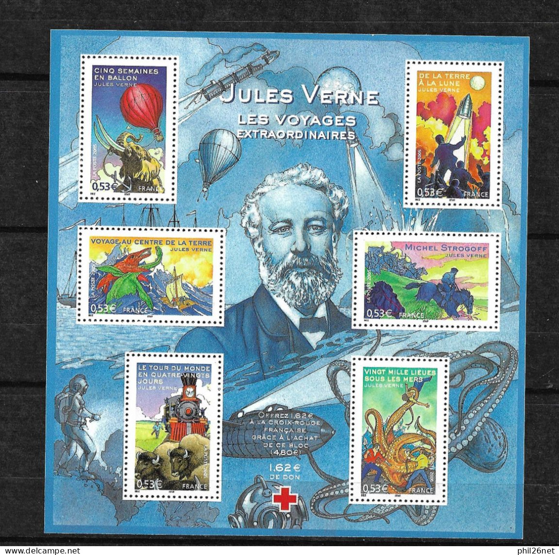 Bloc N° 85 Romans  De  Jules Verne Neuf * * TB Jamais Plié  Voir Scan Soldé Au Prix Delaposte En  2005  ! ! ! - Neufs