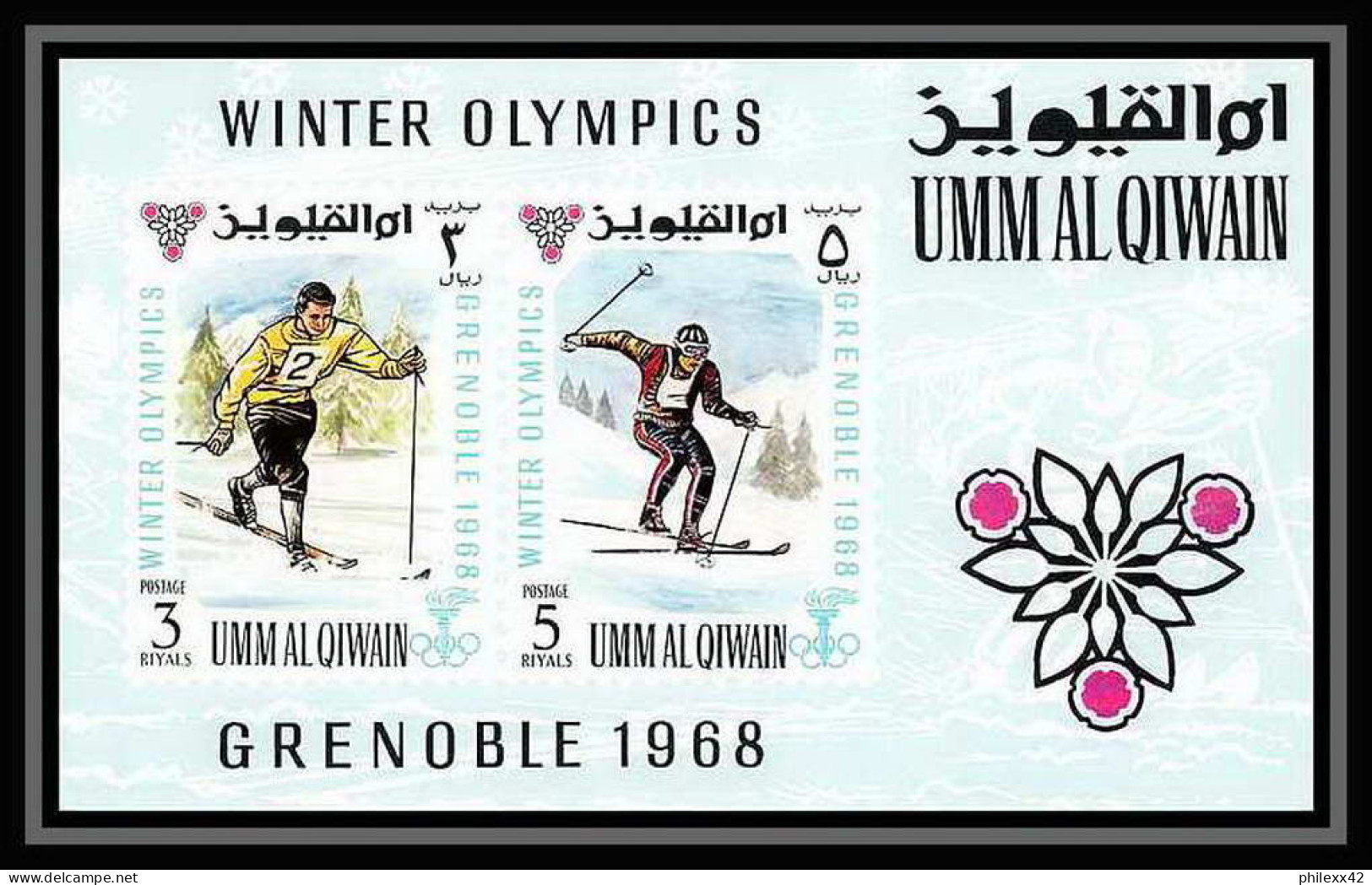 159 - Umm Al Qiwain MNH ** Bloc N° 12 Jeux Olympiques (winter Olympic Games) Grenoble 1968 Ski Skiing - Winter 1968: Grenoble