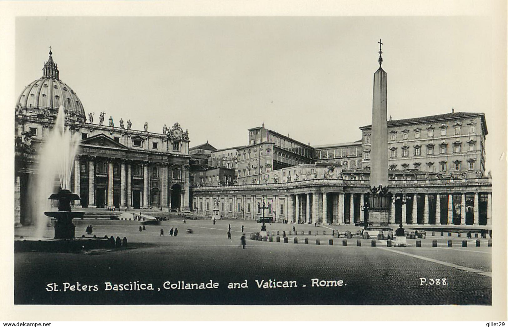 ROME, IT - ST PETERS BASCILICA, COLLANADE AND VATICAN - CANADIAN PACIFIC CRUISE -  REAL PHOTOGRAPH - - Churches