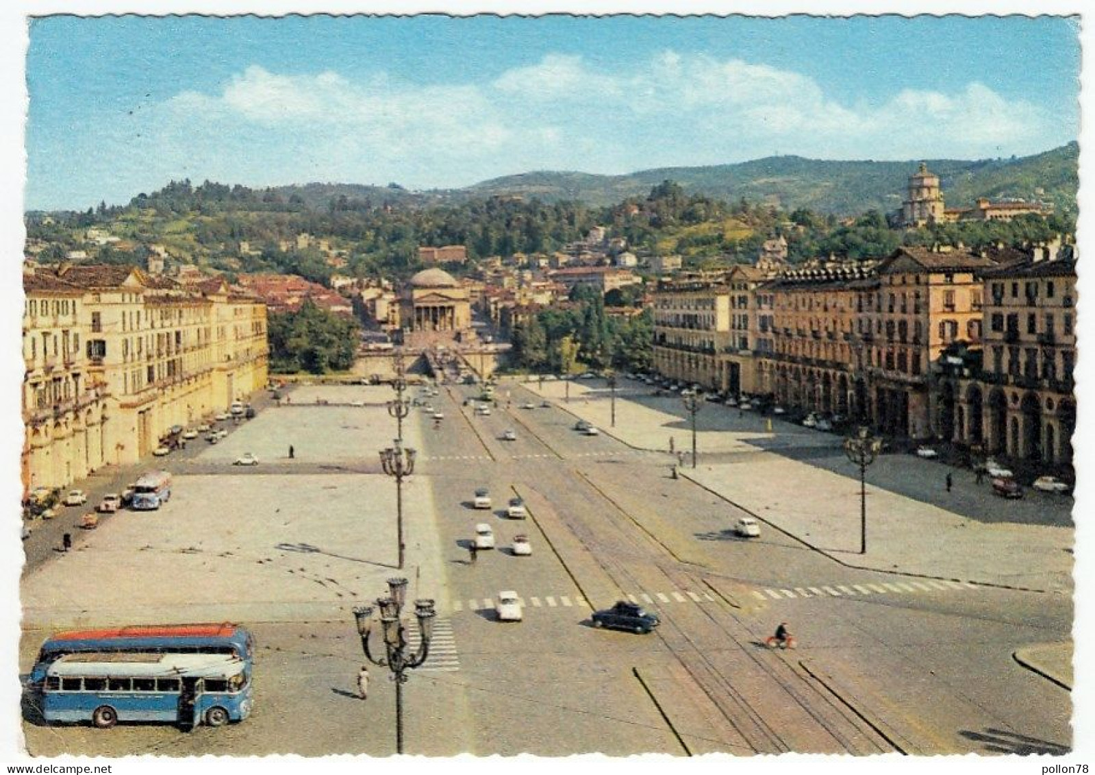 TORINO - PIAZZA VITTORIO VENETO - 1964 - BUS - AUTOBUS - PULLMAN - Places & Squares