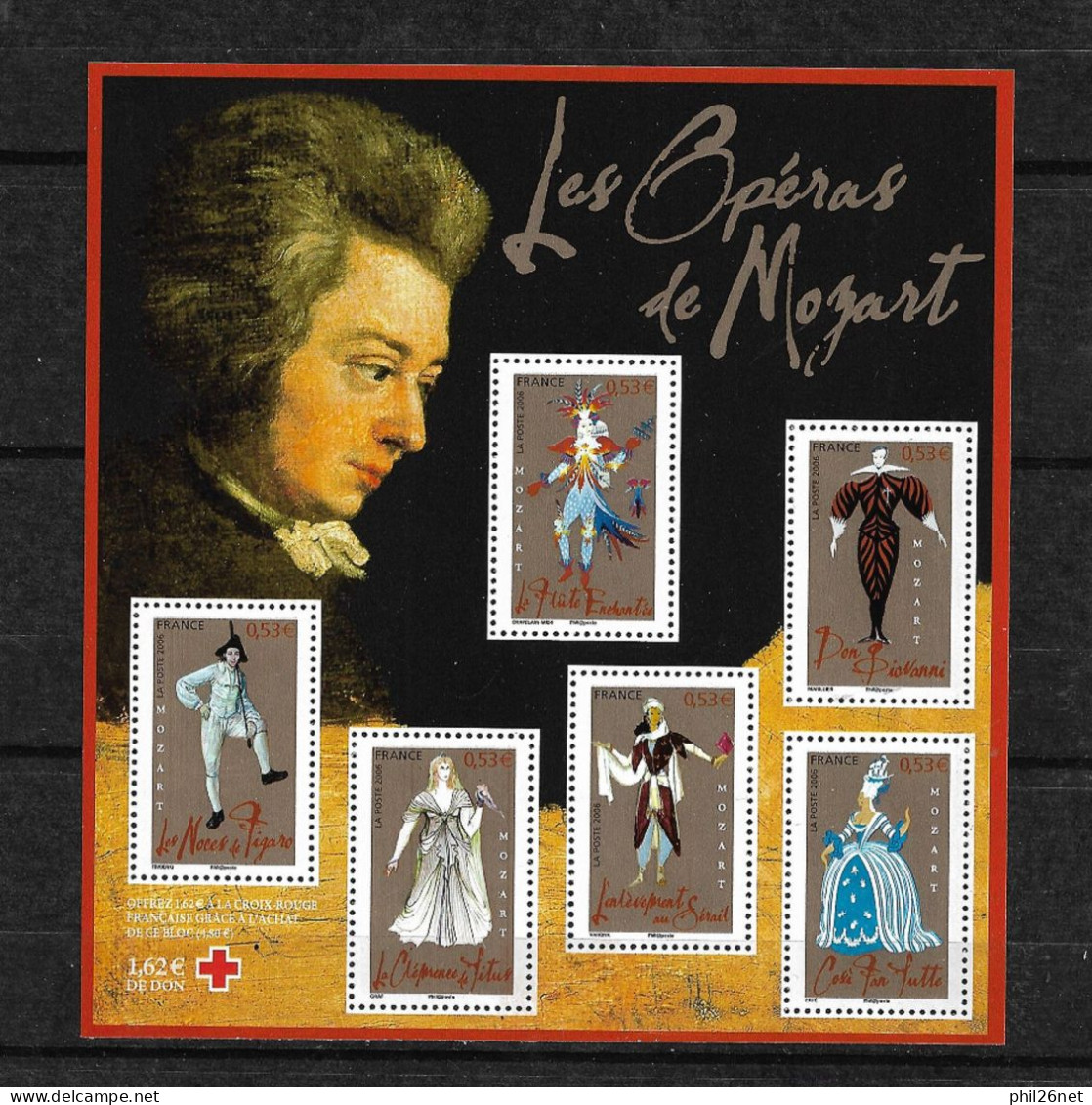 Bloc N° 98 Opéras De Mozart  Neuf * * TB Jamais Plié = MNH VF  Voir Scan Solé  Au Prix De La Poste En 2006  ! ! ! - Neufs