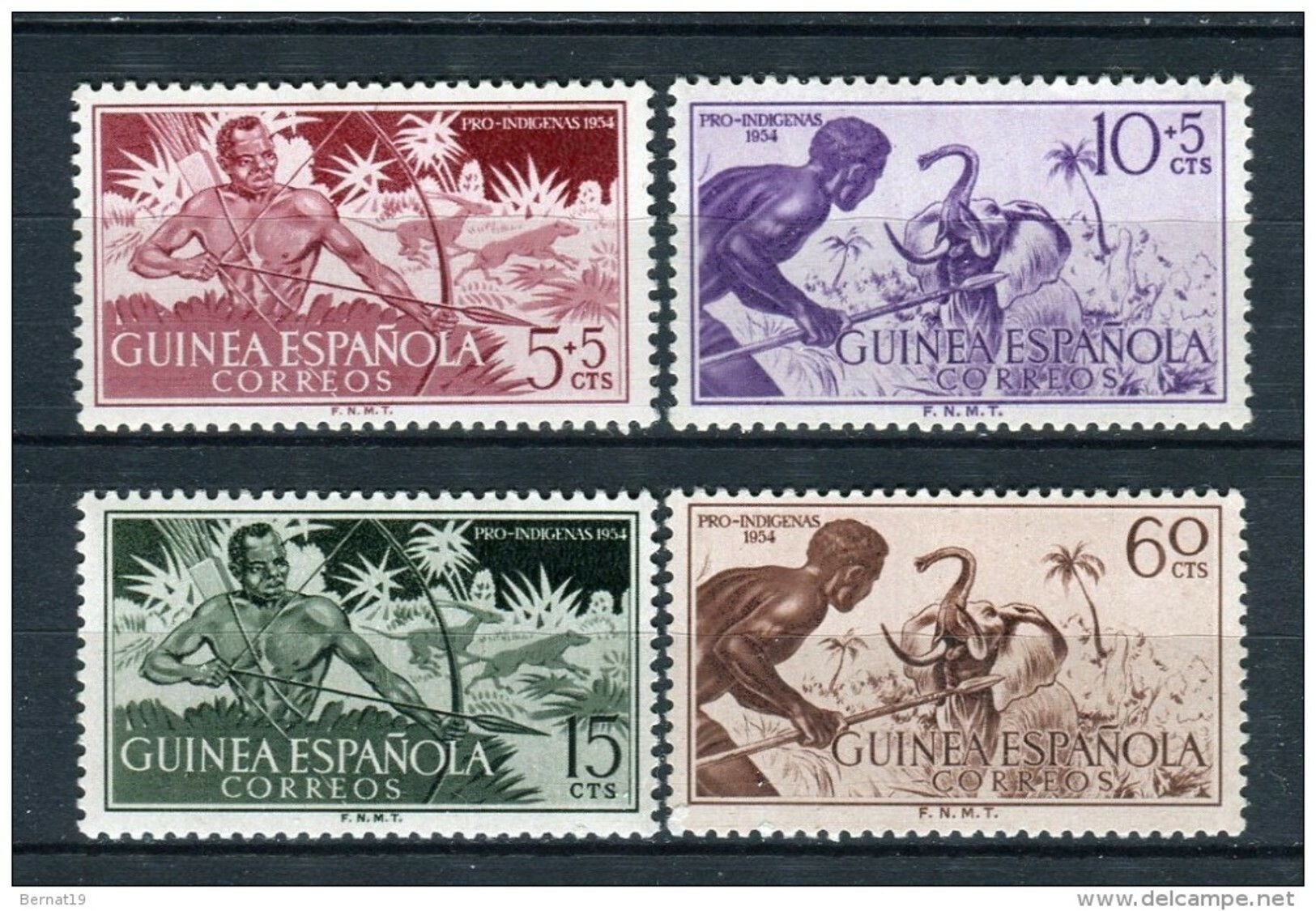 Guinea Española 1954. Edifil 334-37 ** MNH. - Guinea Española