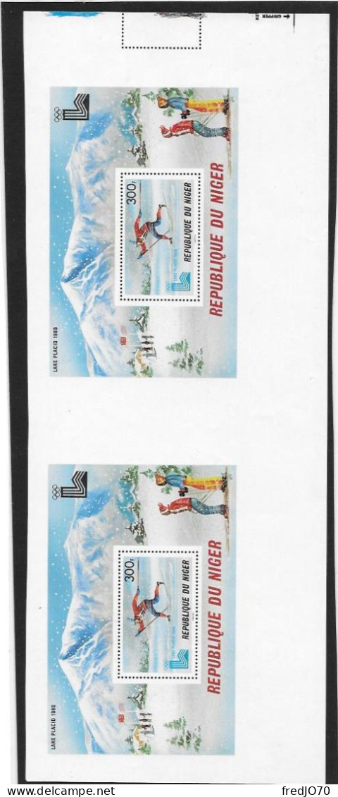 Niger Bloc Essai Double JO 80 ** - Hiver 1980: Lake Placid