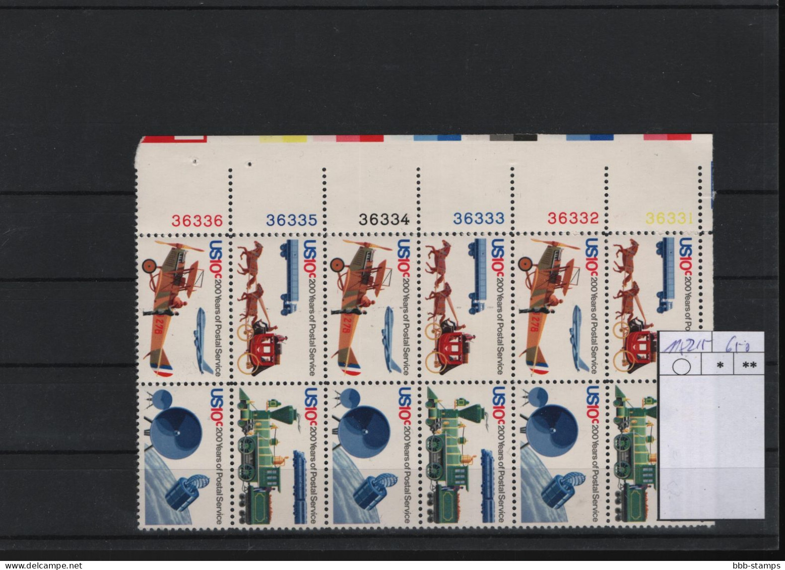 USA Michel Cat.No. Mnh/** 1175/1178 - Numéros De Planches