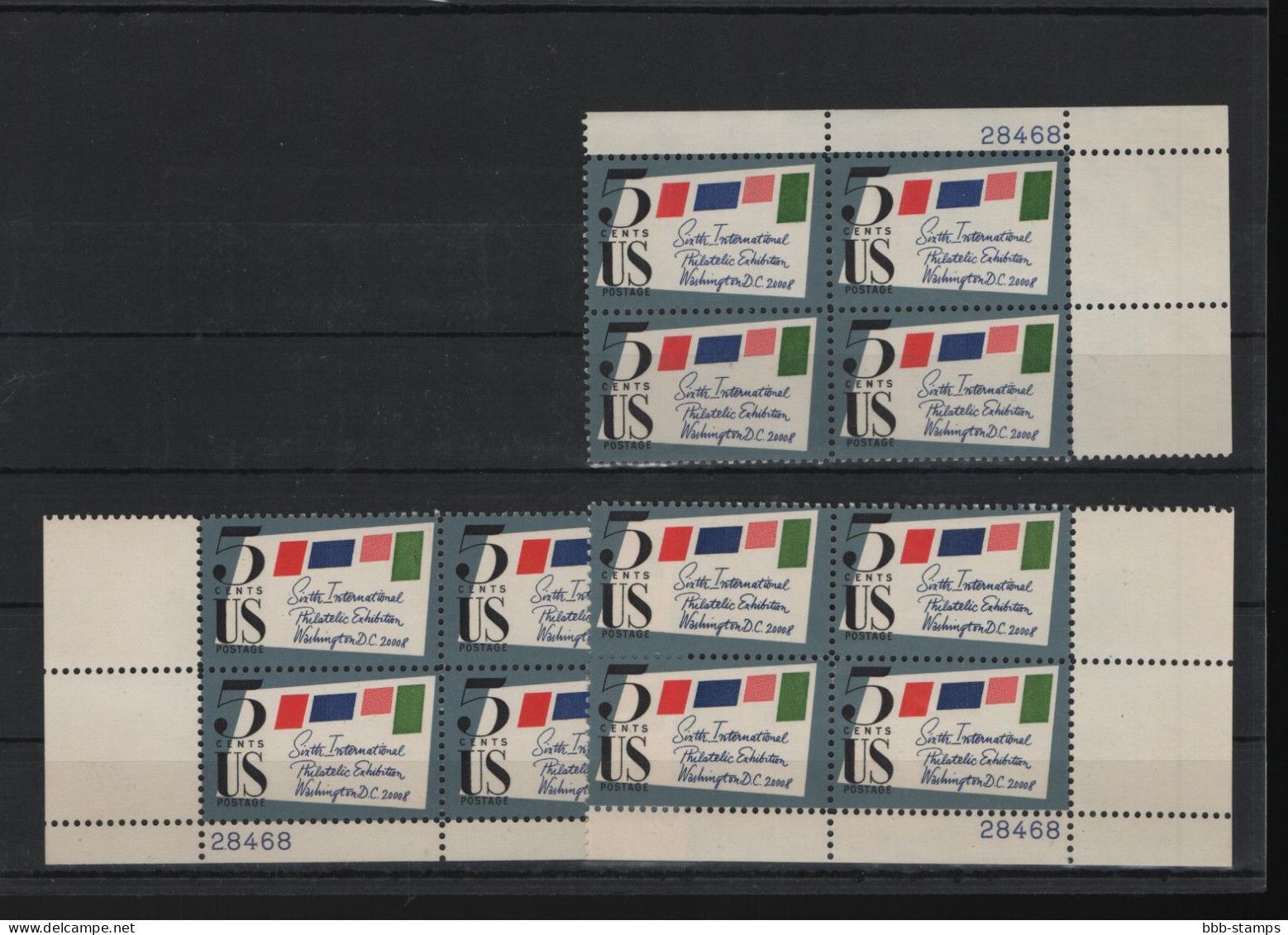 USA Michel Cat.No. Mnh/** 901 Different Positions And Different Plate Nos - Plate Blocks & Sheetlets