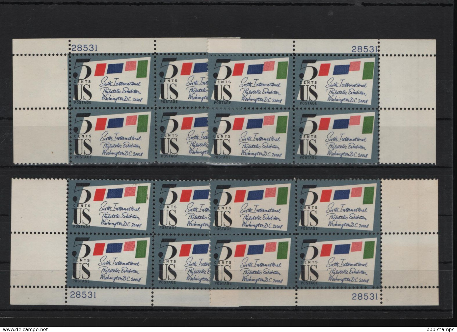 USA Michel Cat.No. Mnh/** 901 Different Positions And Different Plate Nos - Números De Placas