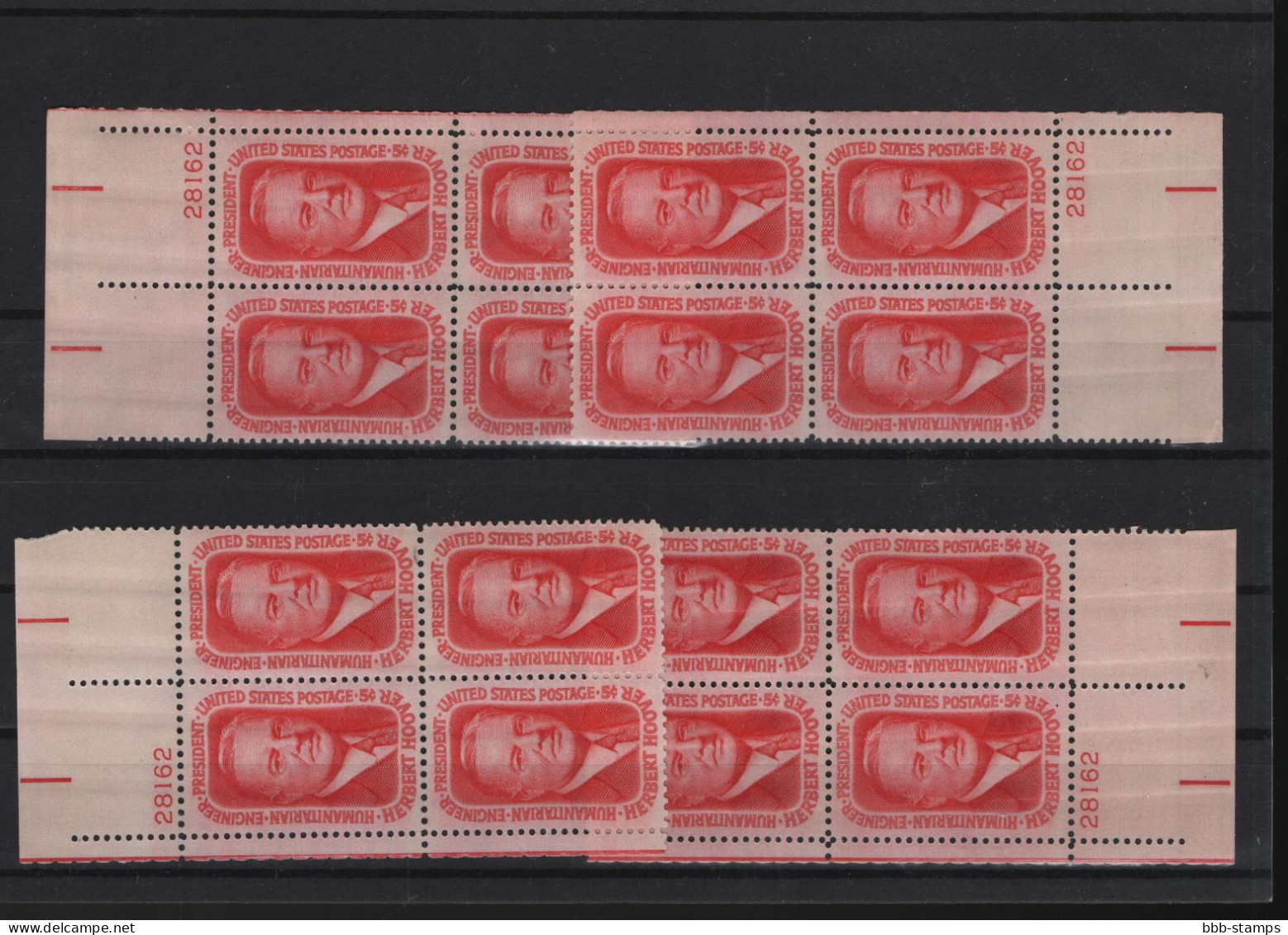 USA Michel Cat.No. Mnh/** 885 Different Positions And Different Plate Nos - Numéros De Planches