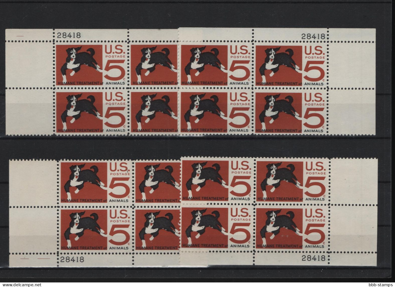 USA Michel Cat.No. Mnh/** 898 Different Positions And Different Plate Nos - Números De Placas