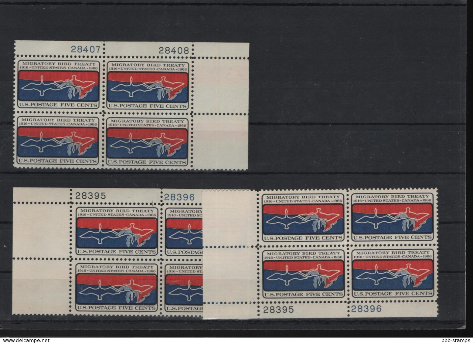 USA Michel Cat.No. Mnh/** 897 Different Positions And Different Plate Nos - Plate Blocks & Sheetlets