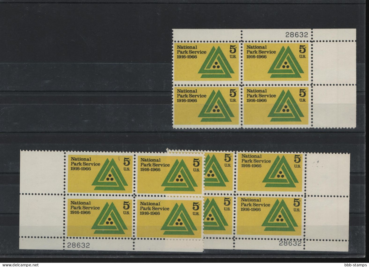 USA Michel Cat.No. Mnh/** 905 Different Positions And Different Plate Nos - Numéros De Planches