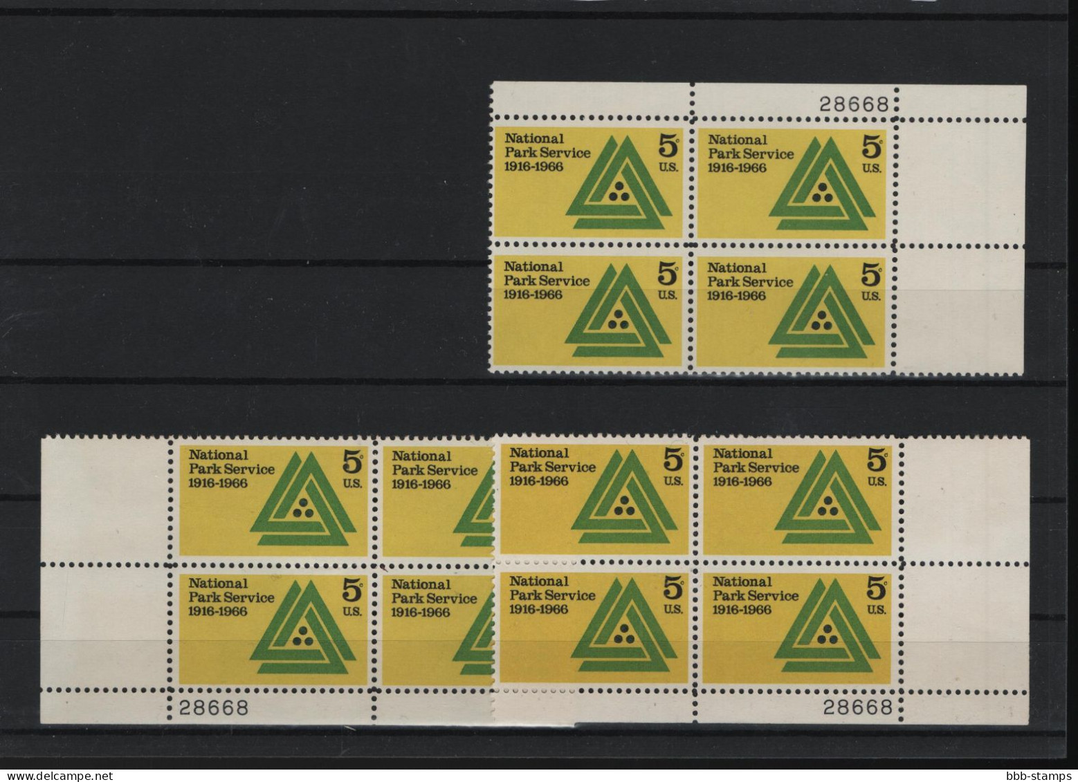 USA Michel Cat.No. Mnh/** 905 Different Positions And Different Plate Nos - Plate Blocks & Sheetlets