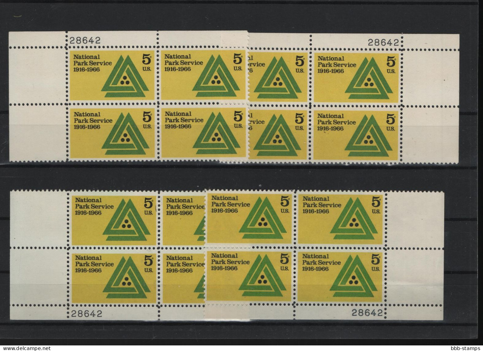 USA Michel Cat.No. Mnh/** 905 Different Positions And Different Plate Nos - Numéros De Planches