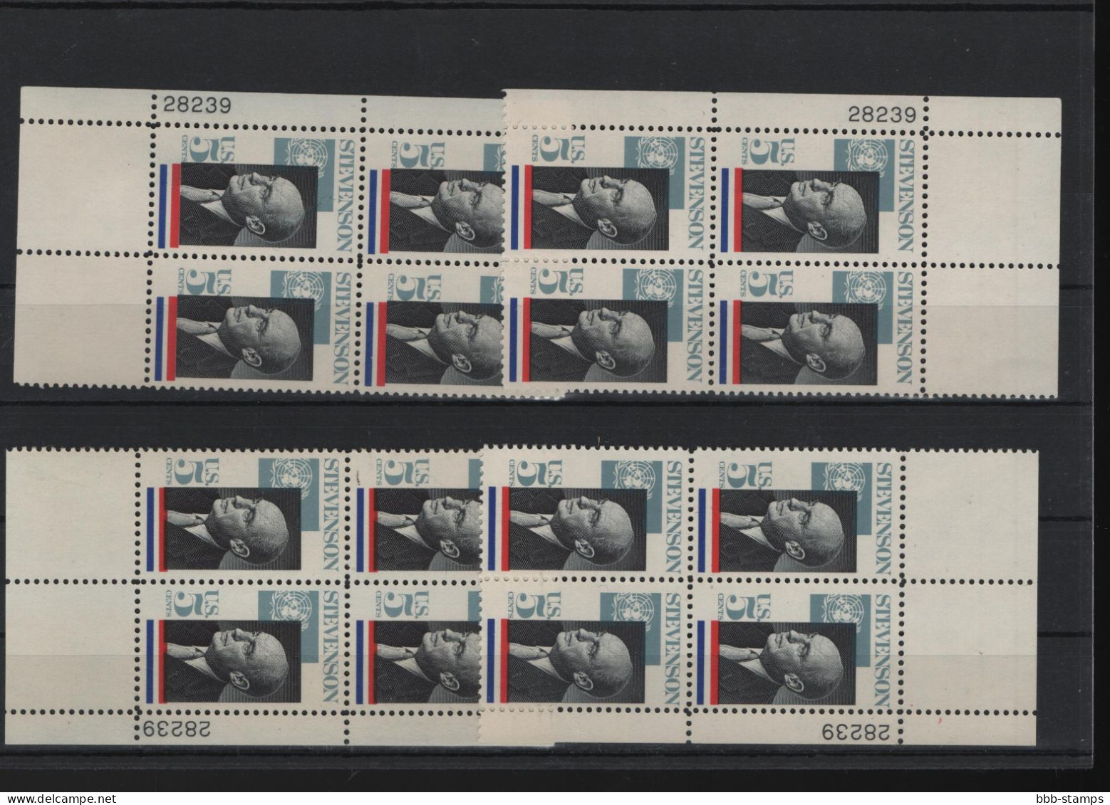 USA Michel Cat.No. Mnh/** 891 Different Positions And Different Plate Nos - Plaatnummers