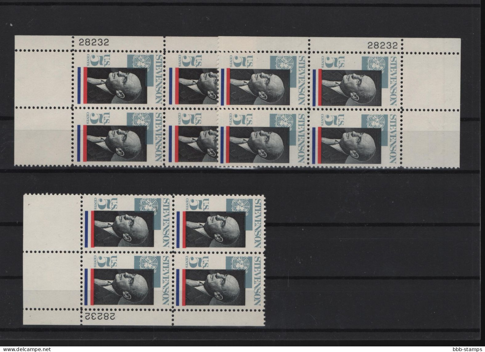 USA Michel Cat.No. Mnh/** 891 Different Positions And Different Plate Nos - Plate Blocks & Sheetlets